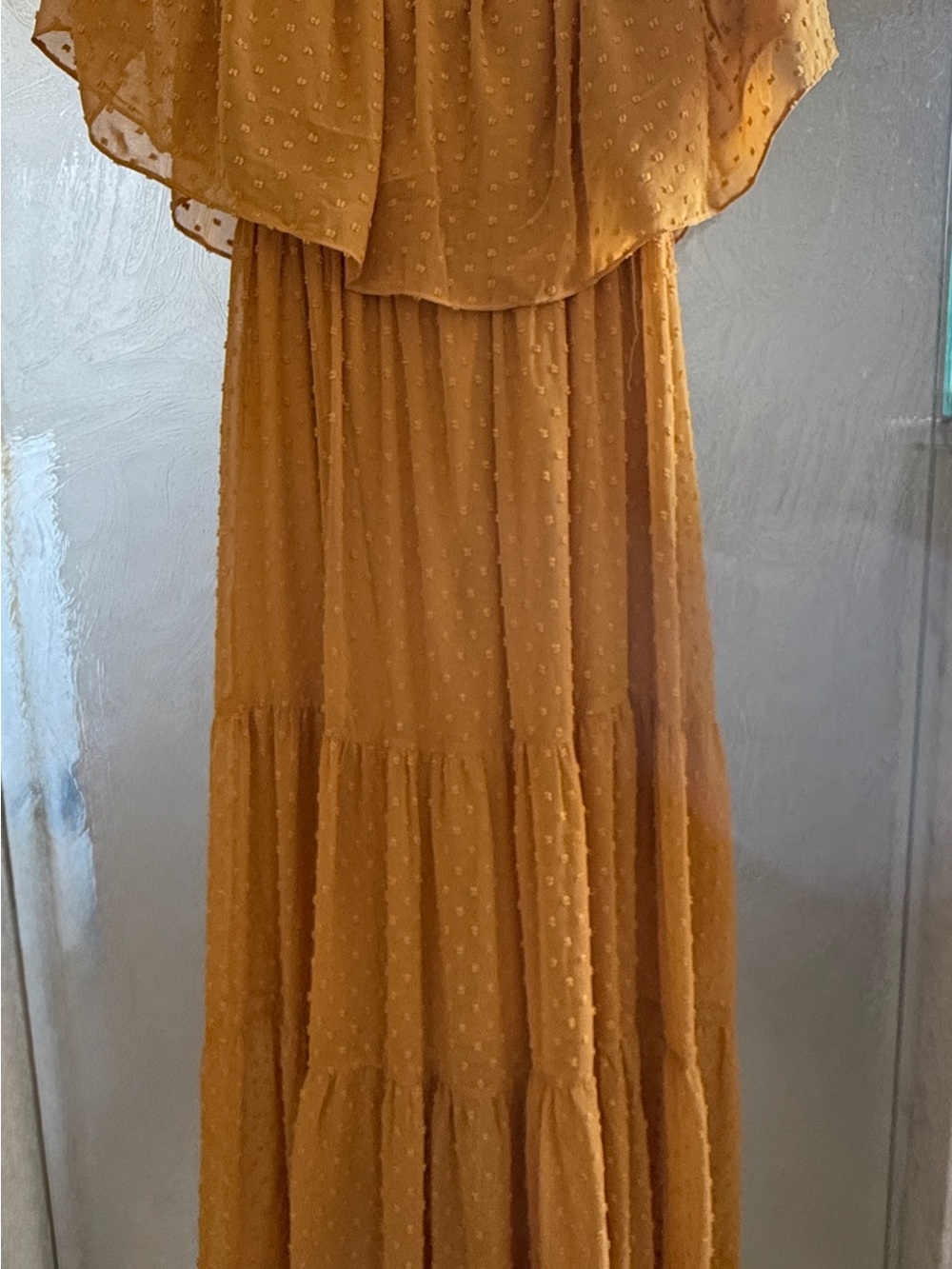 Baltic Born Mustard Dot Tiered Maxi Dress - Picture 1 of 3